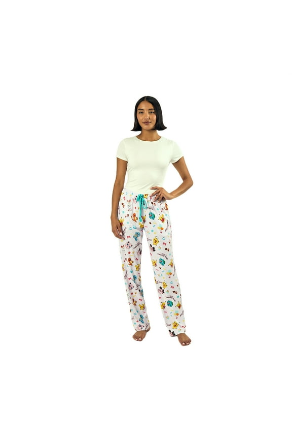 Pokémon Character Print Women's Pink Quick Turn Sleep Pajama Pants-XL