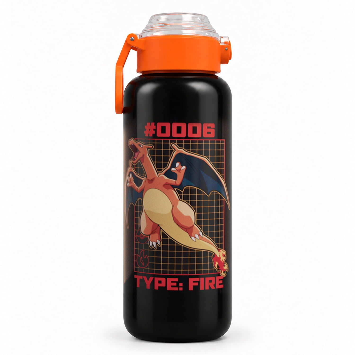Pokémon Charizard 32oz Stainless Steel Water Bottle with Flip Lid and Spout