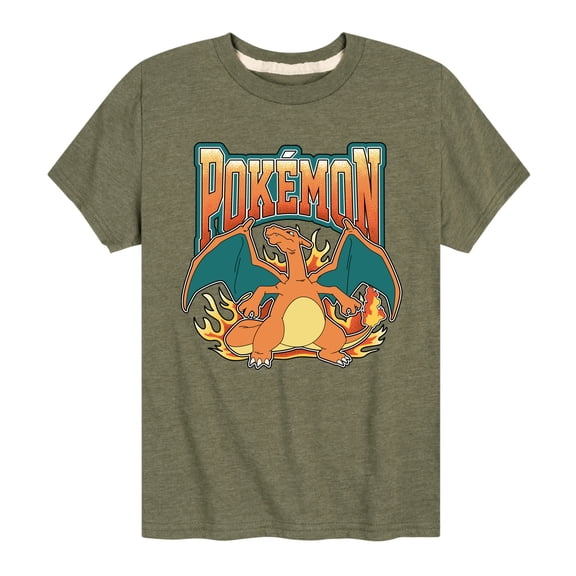 Pokémon - Charizard Collegiate - Toddler And Youth Short Sleeve T-Shirt