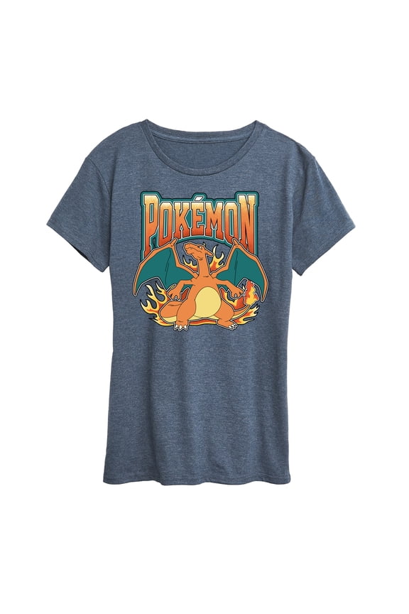 Pokémon - Charizard Collegiate -  Women's Short Sleeve Graphic T-Shirt