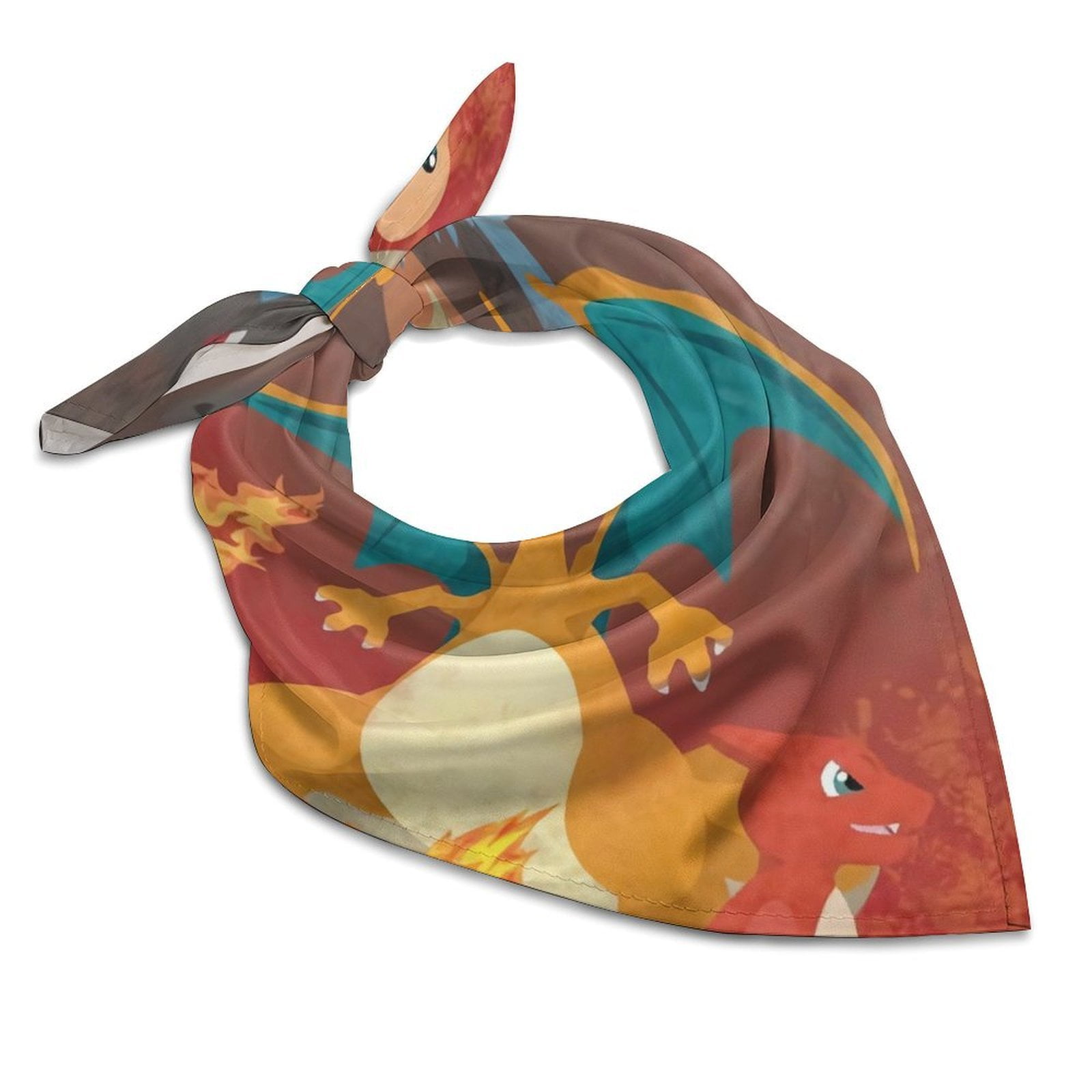 Pokémon - Charizard Fire Type Flames Generation Square Satin Head Scarf ...