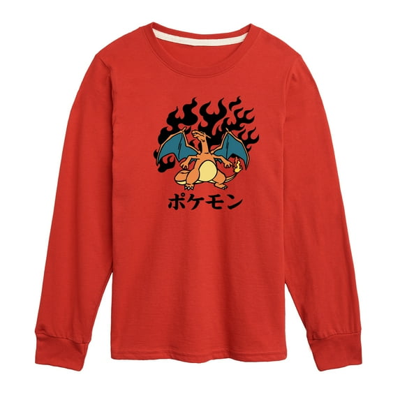 Pokémon - Charizard Flash Fire - Youth Long Sleeve Graphic T-Shirt