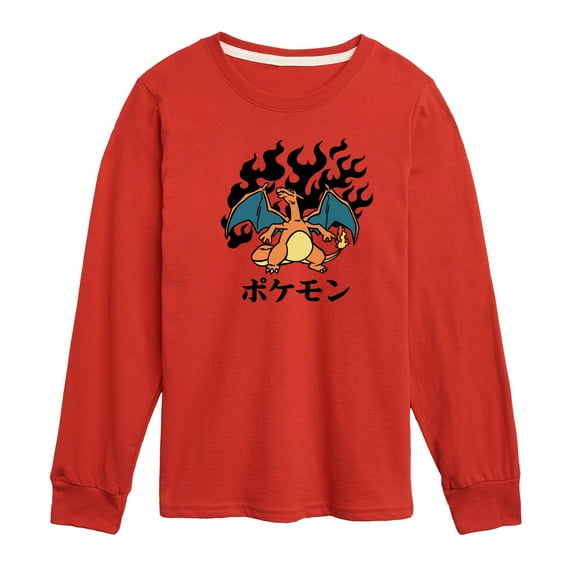 Pokémon - Charizard Flash Fire - Youth Long Sleeve Graphic T-Shirt