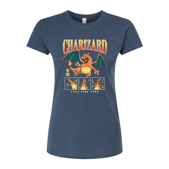 Pokémon - Charizard Multiple Poses - Juniors Fitted Graphic T-Shirt