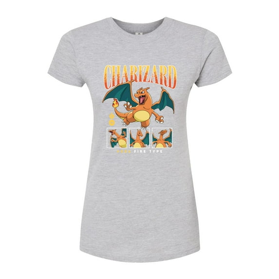 Pokémon - Charizard Multiple Poses - Juniors Fitted Graphic T-Shirt