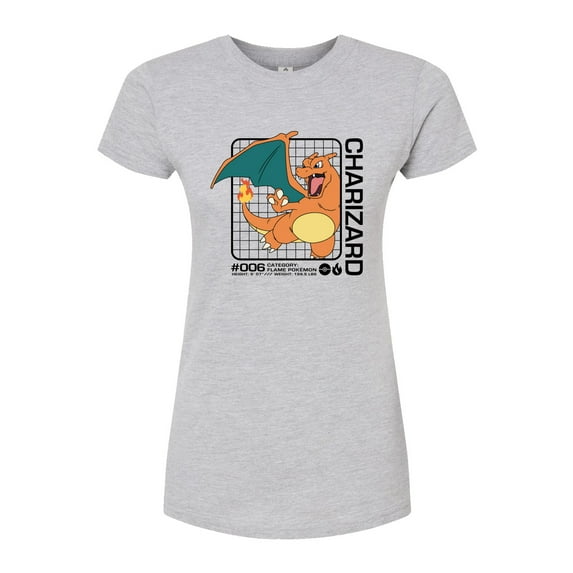 Pokémon - Charizard Stats - Juniors Fitted Graphic T-Shirt