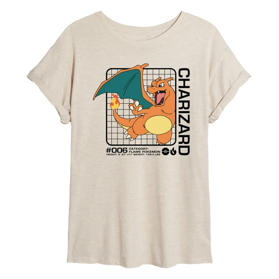 Pokémon - Charizard Stats - Juniors Muscle T-Shirt