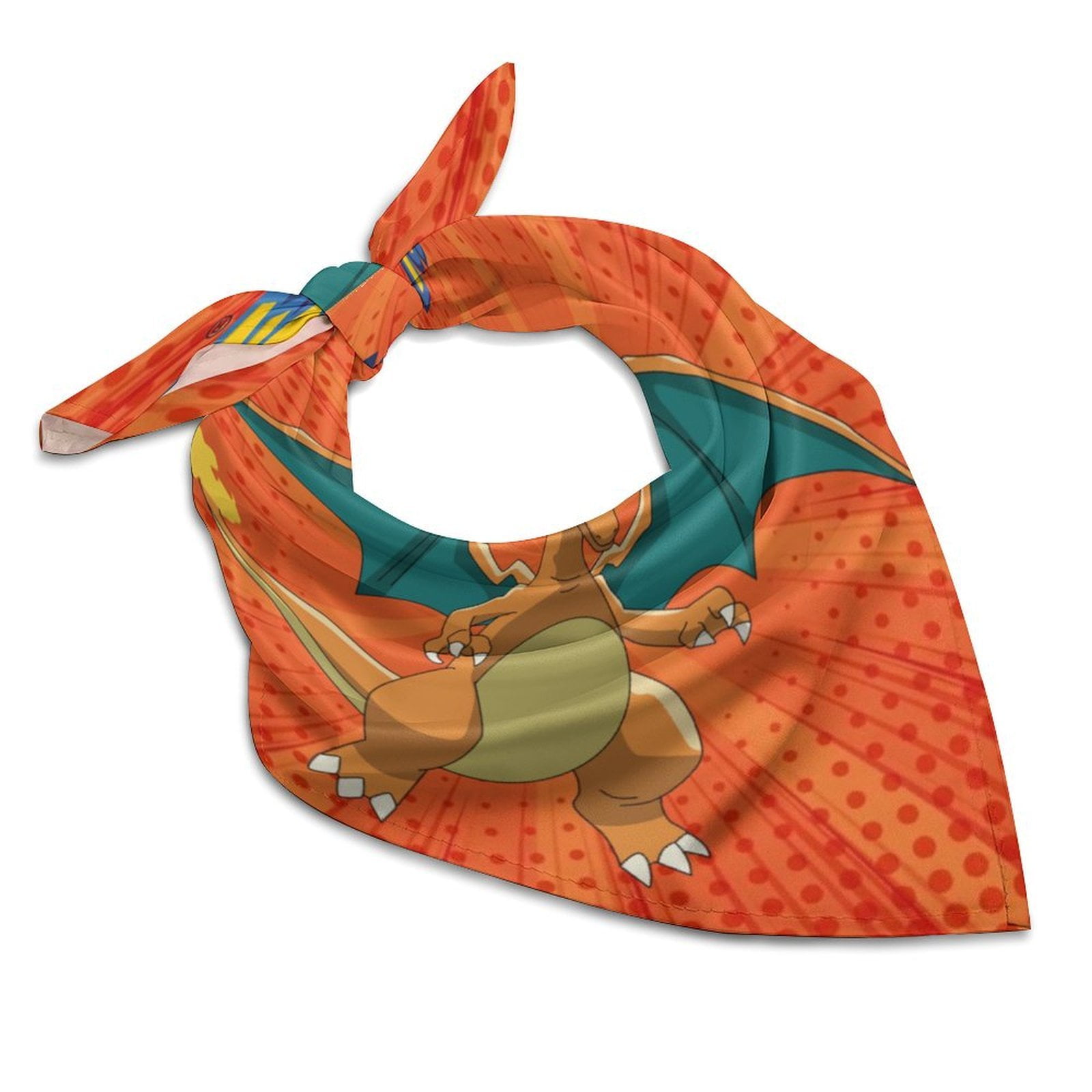 Pokémon Charizard69 Square Satin Head Scarf Hair Scarves Silk-like ...