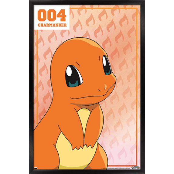 Pokémon - Charmander 004 Wall Poster, 14.725" x 22.375", Framed
