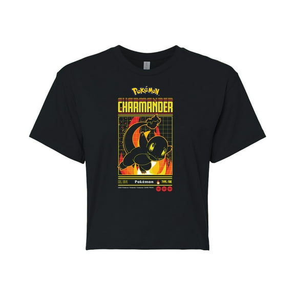 Pokémon - Charmander - Juniors Cropped Cotton Blend T-Shirt