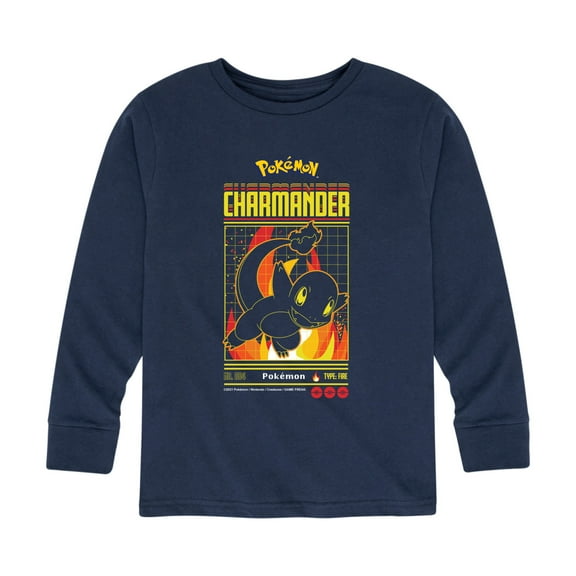 Pokémon - Charmander Pokedex - Youth Long Sleeve Graphic T-Shirt