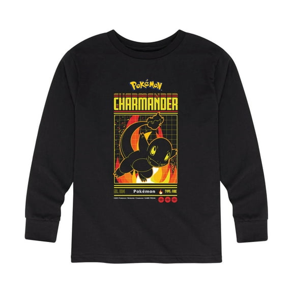 Pokémon - Charmander Pokedex - Youth Long Sleeve Graphic T-Shirt