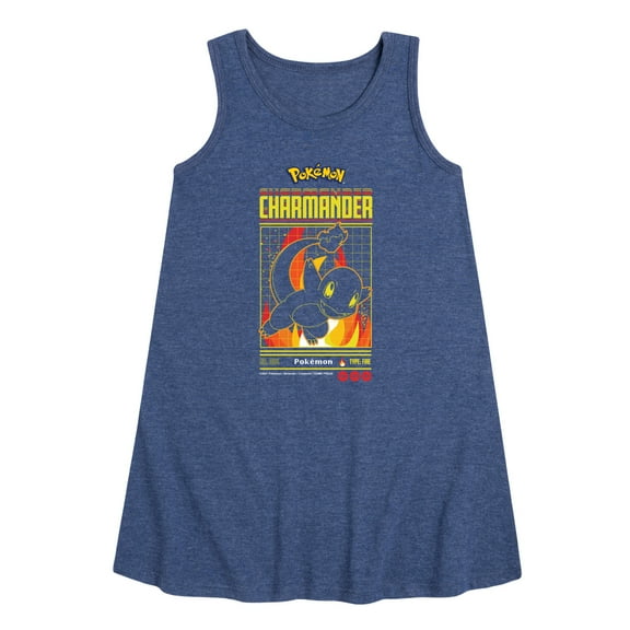 Pokémon - Charmander Retro - Youth Girls A-line Dress