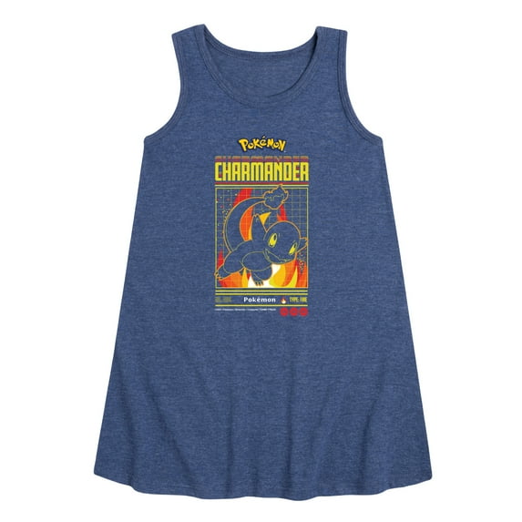 Pokémon - Charmander Retro - Youth Girls A-line Dress
