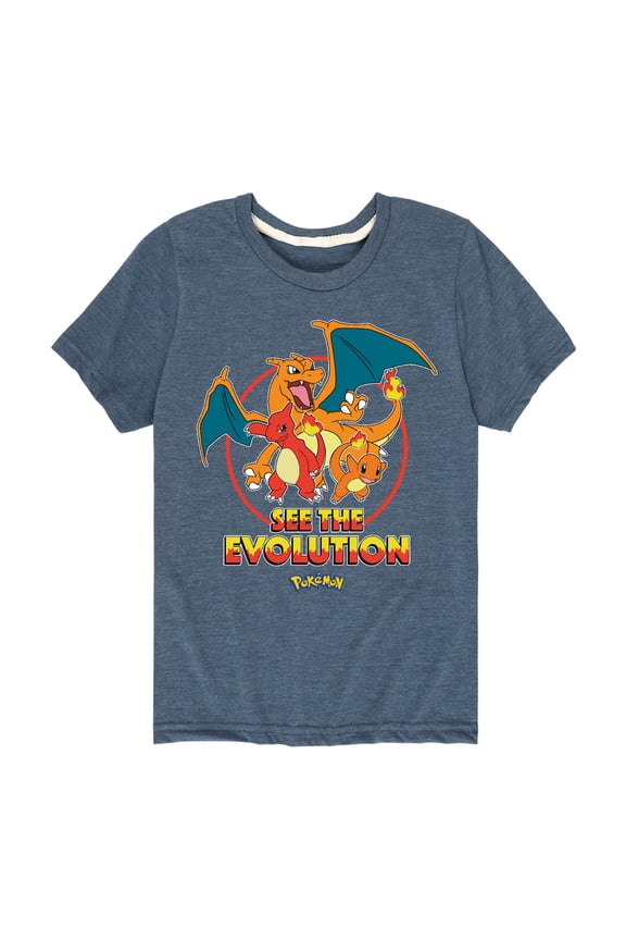 Pokémon - Charmander See The Evolution Short Sleeve Graphic T-Shirt