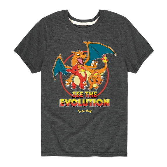 Pokémon - Charmander See The Evolution - Youth Short Sleeve Graphic T-Shirt