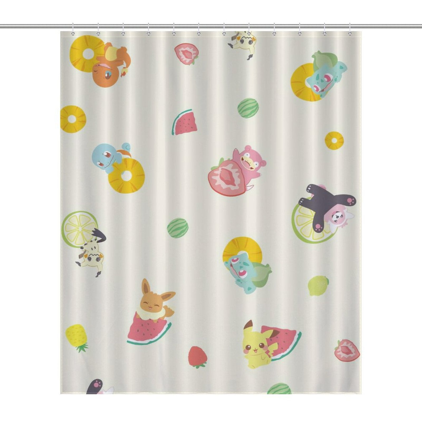 PokémonCharmander Squirtle Bulbasaur Psyduck Eevee Shower Curtain
