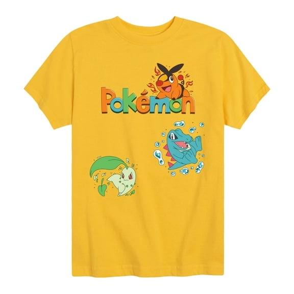 Pokémon - Chikorita, Tepig, Totodile- Youth Short Sleeve Graphic T-Shirt