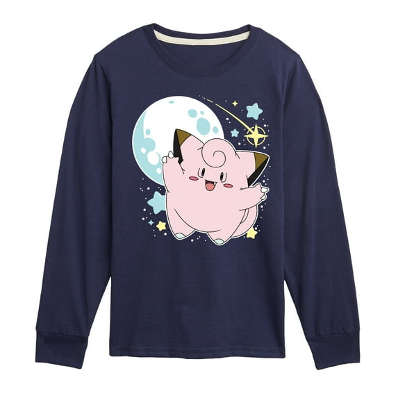 Pokémon - Clefairy Moon Stars - Toddler And Youth Long Sleeve Graphic T-Shirt