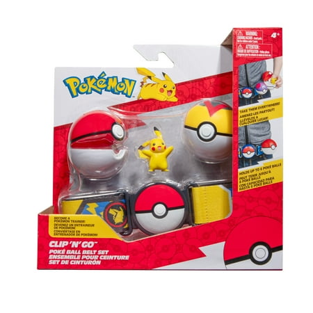 Pokémon Clip ‘N’ Go Belt Set - 2 inch Pikachu Battle Figure Plus Poké and Level Ball Accessories