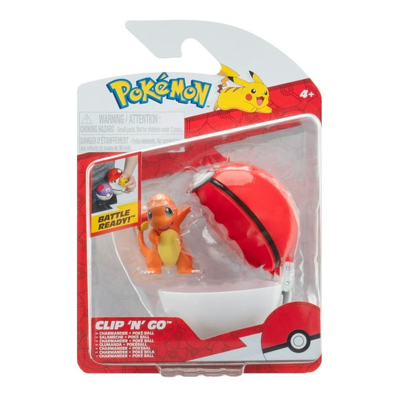 Pokemon Clip N Go Charmander and Poke Ball - Includes 2 inch Battle Figure and Poke Ball Accessory
