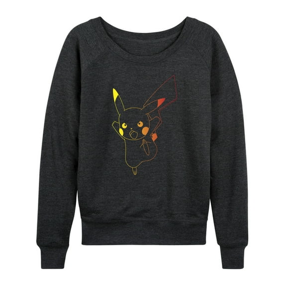Pokémon - Colorful Pikachu Outline - Women's Lightweight French Terry Long Sleeve Shirt