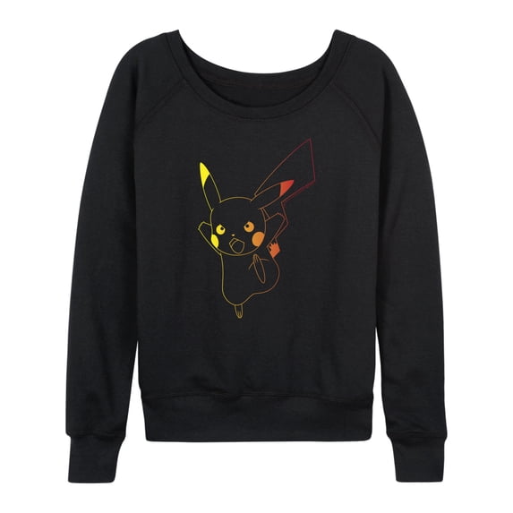Pokémon - Colorful Pikachu Outline - Women's Lightweight French Terry Long Sleeve Shirt