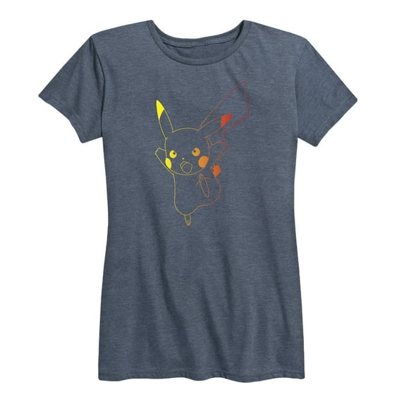 Pokémon - Colorful Pikachu Outline - Women's Short Sleeve Graphic T-Shirt
