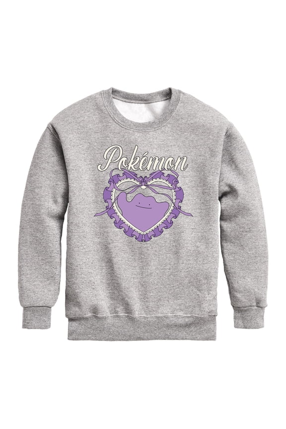 Pokémon - Coquette Ditto - Youth Boys Crew Fleece Sweatshirt