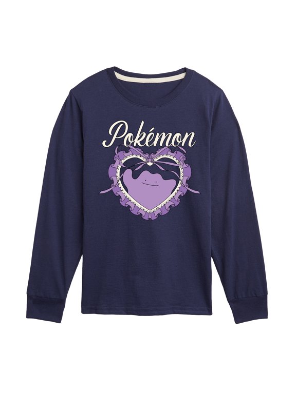 Pokémon - Coquette Ditto Boys' Long Sleeve Graphic T-Shirt