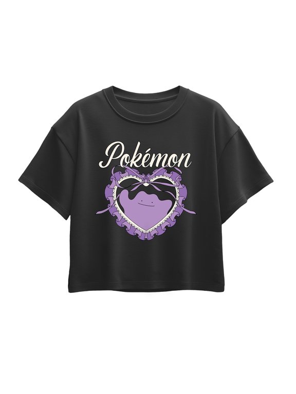 Pokémon - Coquette Ditto Girls' Short Sleeve Boxy Graphic T-Shirt
