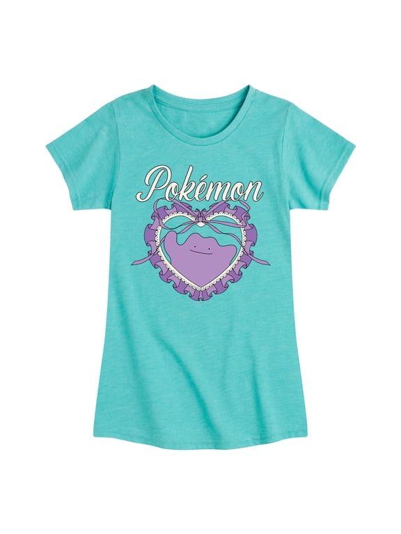 Pokémon - Coquette Ditto Girls' Fitted Short Sleeve Graphic T-Shirt