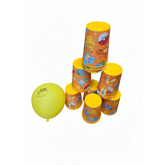 Pokmon Cups & Yellow Happy Birthday Balloon
