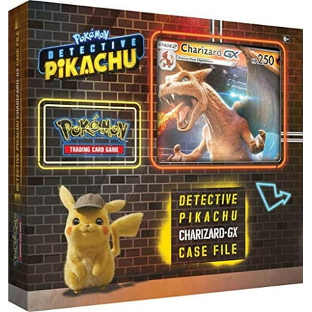 Detective Pikachu Pokemon Trading Cards- Charizard-Gx Case File + 6 Booster Pack + A Foil Promo Card + A Foil Oversize Card