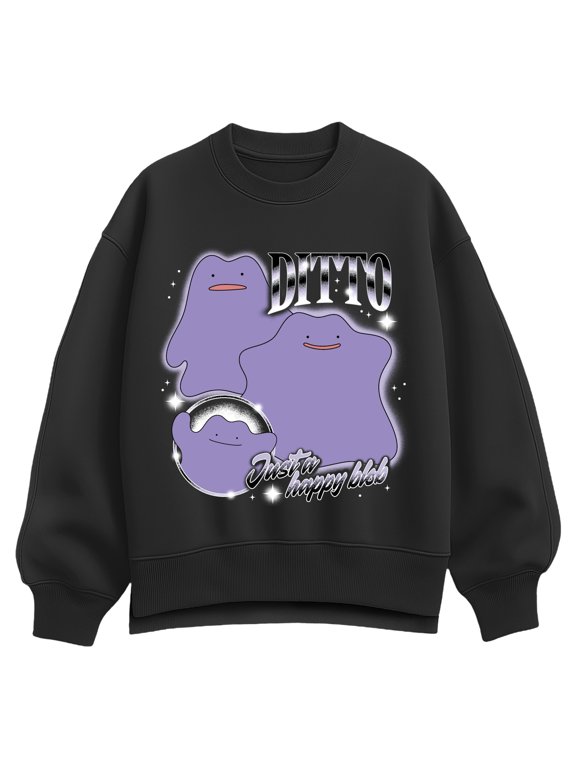 Pokémon - Ditto 90's Bootleg Women's Oversized Fleece Crew Sweatshirt