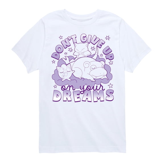 Pokémon - Abra Jigglypuff Slowpoke Psychic Don't Give Up On Your Dreams Boys' Short Sleeve Graphic T-Shirt