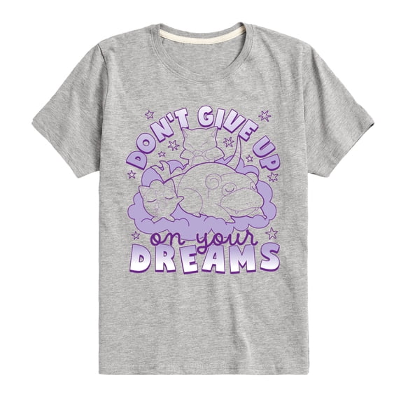 Pokémon - Abra Jigglypuff Slowpoke Psychic Don't Give Up On Your Dreams Boys' Short Sleeve Graphic T-Shirt