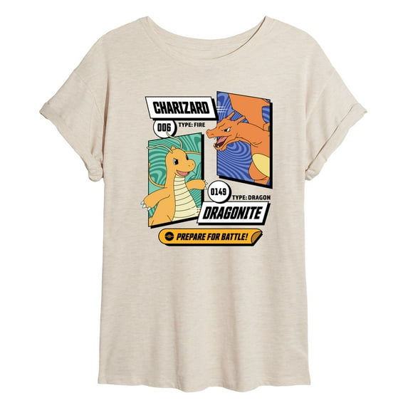 Pokémon - Dragonite Charizard Prepare For Battle - Women's Oversized T-Shirt