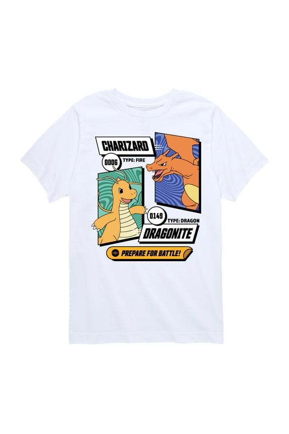 Pokémon - Dragonite Charizard Prepare For Battle - Youth Short Sleeve Graphic T-Shirt