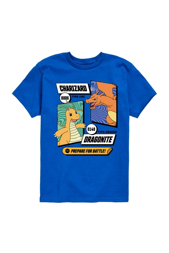 Pokémon - Dragonite Charizard Prepare For Battle - Youth Short Sleeve Graphic T-Shirt
