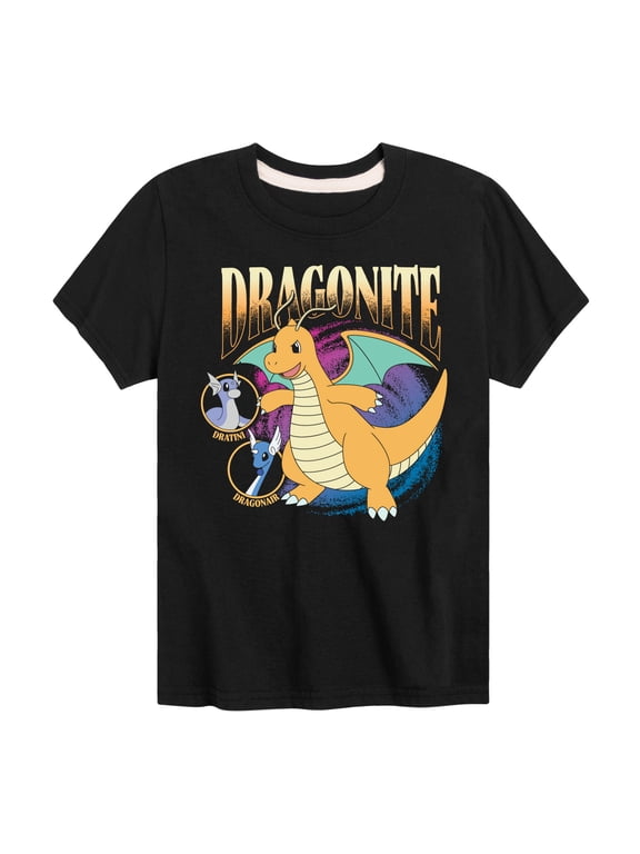 Pokémon - Dragonite Dragonair Dratini Evolution Boys' Short Sleeve Graphic T-Shirt