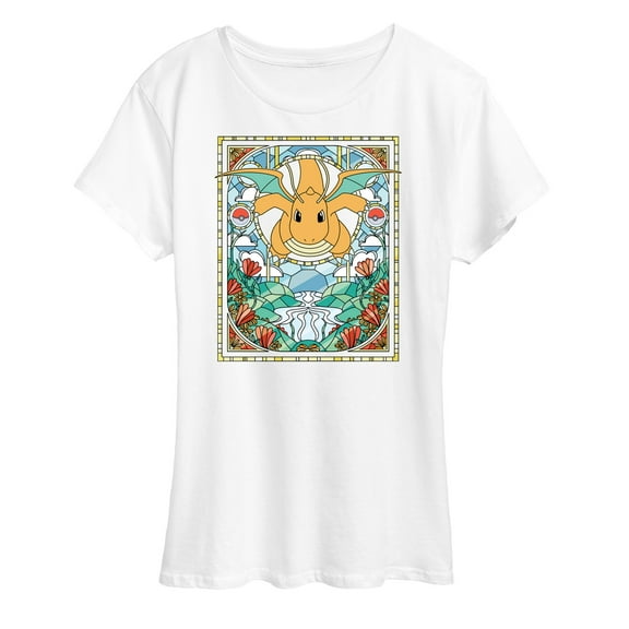 Pokémon - Dragonite Stained Glass  - Women's Short Sleeve Graphic T-Shirt