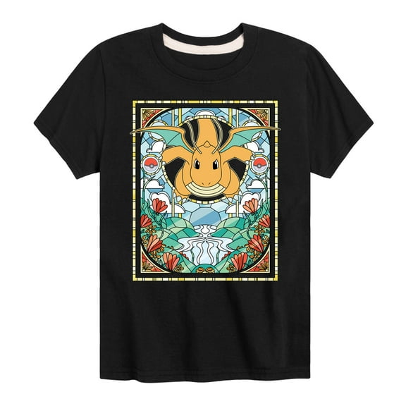 Pokémon - Dragonite Stained Glass - Youth Short Sleeve Graphic T-Shirt
