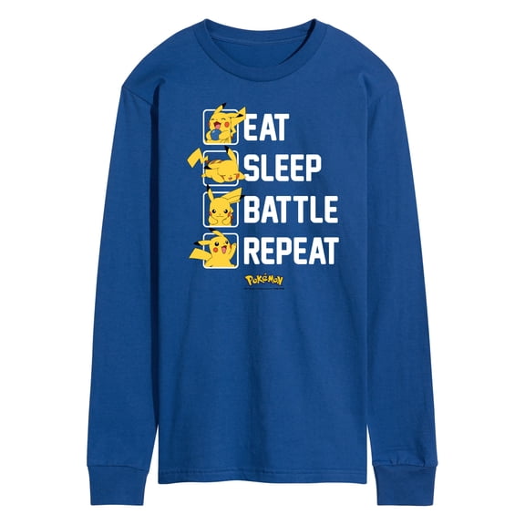 Pokémon - Eat Sleep Battle Repeat - Men's Long Sleeve T-Shirt