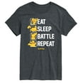 thumbnail image 1 of Pokémon - Eat Sleep Battle Repeat - Men's Short Sleeve Graphic T-Shirt, 1 of 5