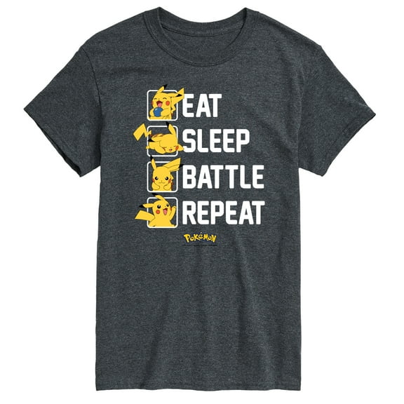 Pokémon - Eat Sleep Battle Repeat - Men's Short Sleeve Graphic T-Shirt