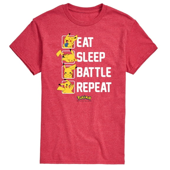 Pokémon - Eat Sleep Battle Repeat - Men's Short Sleeve Graphic T-Shirt