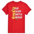 thumbnail image 1 of Pokémon - Eat Sleep Battle Repeat - Men's Short Sleeve Graphic T-Shirt, 1 of 5