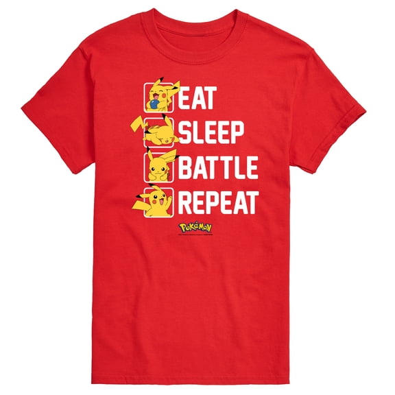 Pokémon - Eat Sleep Battle Repeat - Men's Short Sleeve Graphic T-Shirt
