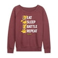 thumbnail image 1 of Pokémon - Eat Sleep Battle Repeat - Women's Lightweight French Terry Long Sleeve Shirt, 1 of 5